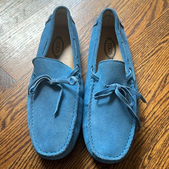 TDO’S royal blue suede slip on driving moccasins. Size 10. - Picture 1 of 9